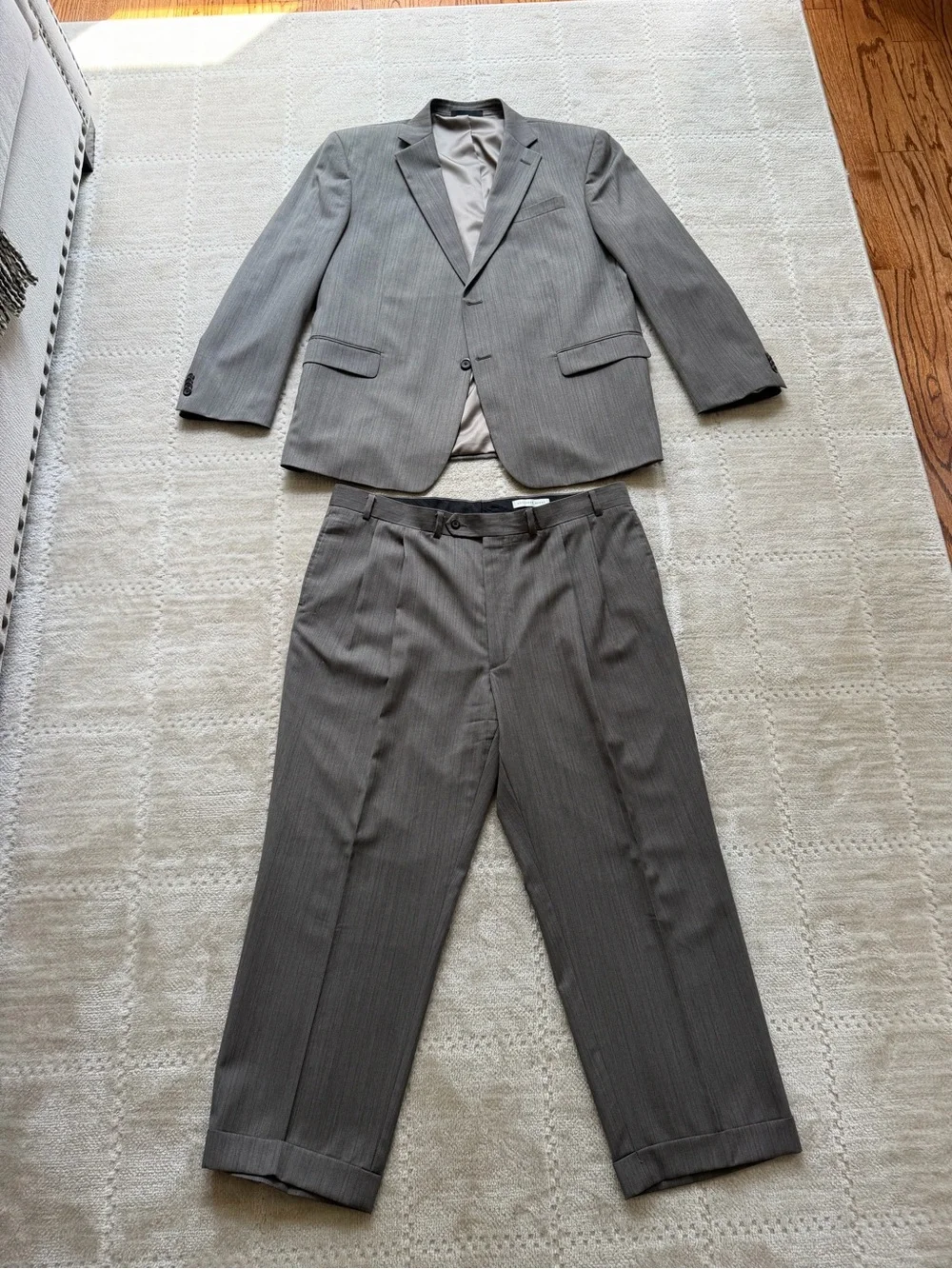 Geoffrey Beene Men's Gray Pinstripe Suit Jacket
